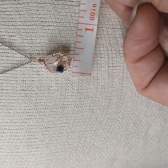 Handcrafted wire glass bead faceted with crystal irradecent purple pendant only - Picture 4 of 6